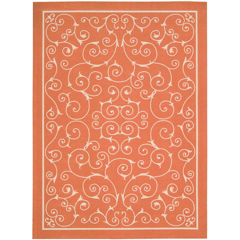 Tapis orange moderne Dian, Rectangle 5 pi 3 po x 7 pi 5 po