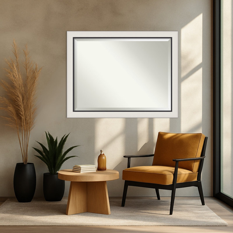 Miroir mural Ellie, 35,5 po x 45,5 po, Argent noir