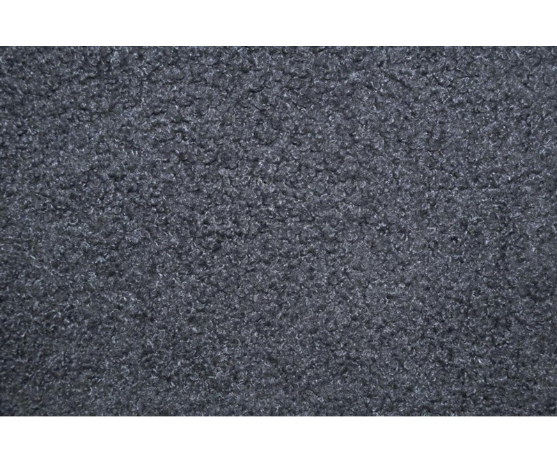Lit grand format 1pc avec tissu en laine gris anthracite et tête de lit à motif floral, aucun sommier requis, support solide