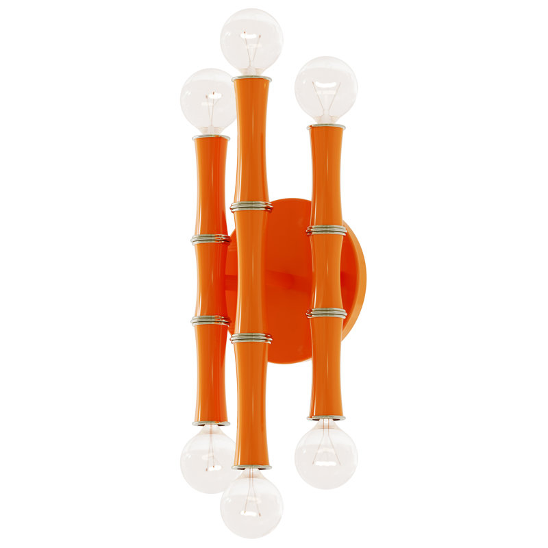 Kane Flush Mounted Sconce, Pumpkin Glazed/Polished Nickel