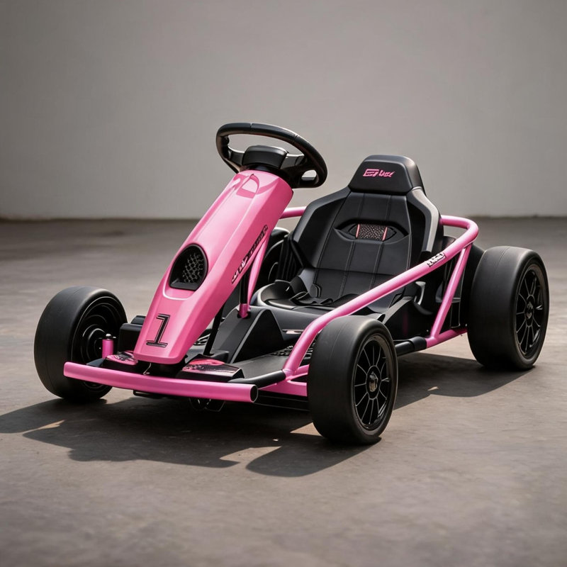 Kart électrique pour enfant avec capacité de poids de 154 lb facile à assembler avec cadre en acier robuste, noir élégant