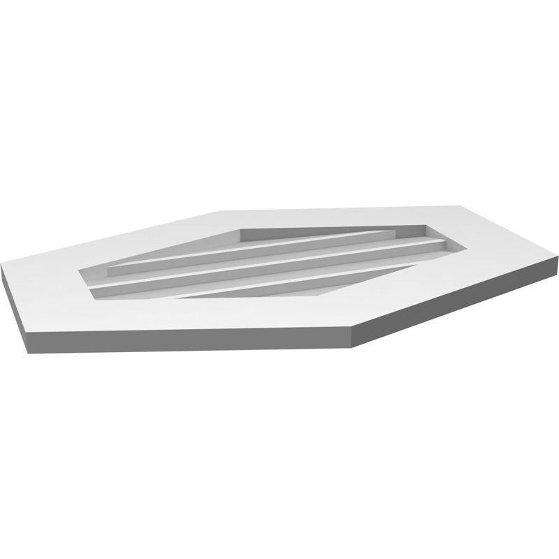 Ventilé vertical à pignon vertical 4/12 po, H 18 po x l 26 po x P 1 po