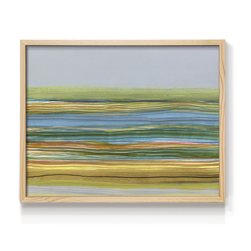 Parallel Striae II - Reproduction encadrée - Restickable, Naturel, H 22 po x l 28 po