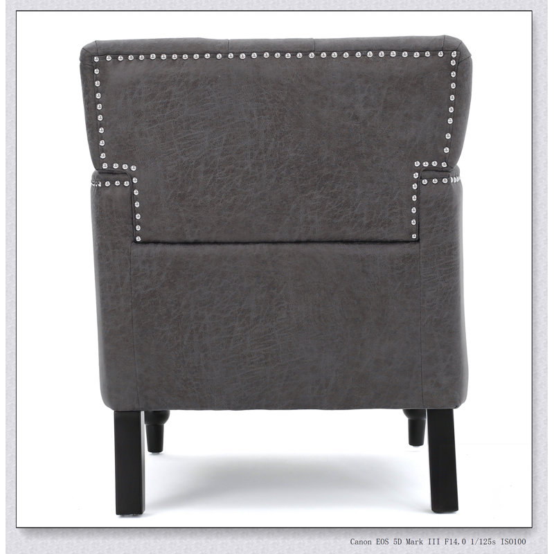 CHAISE CLUB TUFTÉE Structure de base solide simple et moderne avec revêtement épais, Microfibre ardoise