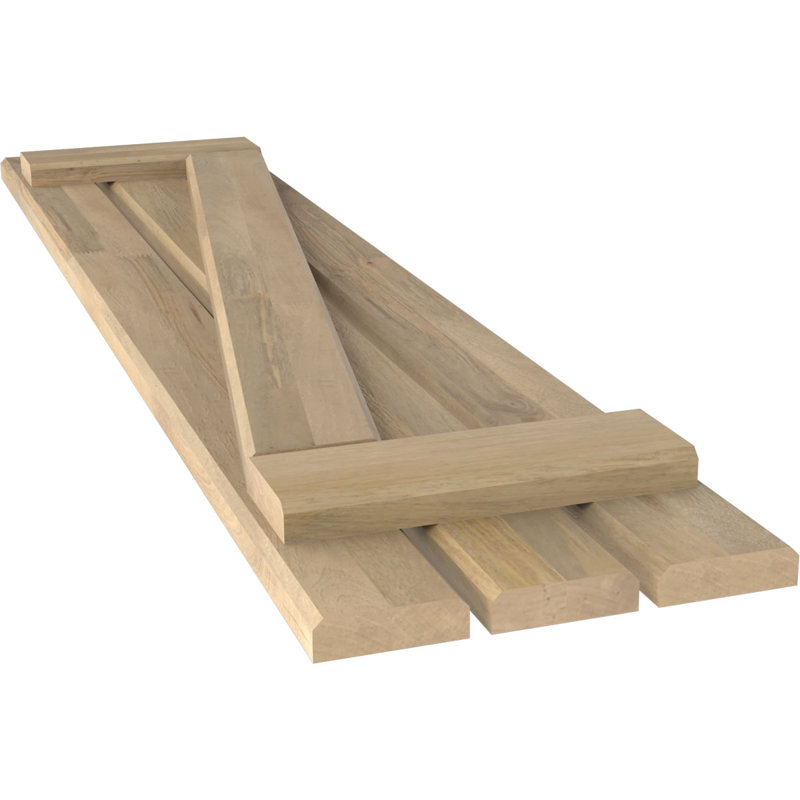 Volets de planche-n-lattes avec barre en Z (par paire) Americraft (2 lattes), Sans finition, 11 1/2", 52"