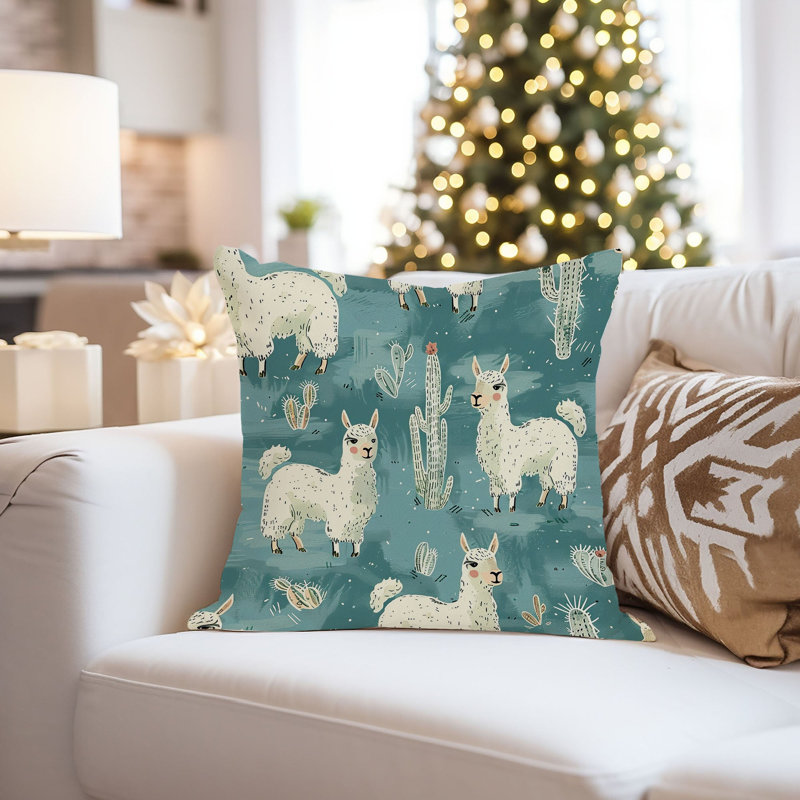 Animals Llama Pattern IV Modern, 16"H x 16"W