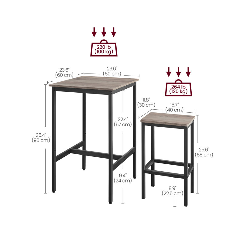 Terryville 2 - Person Dining Set, Brown