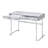 Rectangular Writing Desk With 2 Drawers, Engineered Stone Top And Chrome