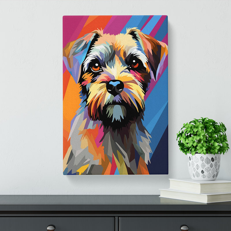 Border Terrier Constructivism - Wrapped Canvas, 50cm H x 35cm W x 3cm D