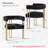 Rienna 18" Seat Height Chenille Upholstered Gold Kitchen Dining Armchair-1018381386
