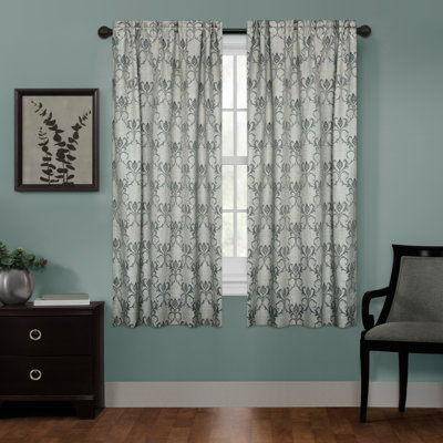 Doveton Damask Blackout Thermal Rod Pocket Single Curtain Panel