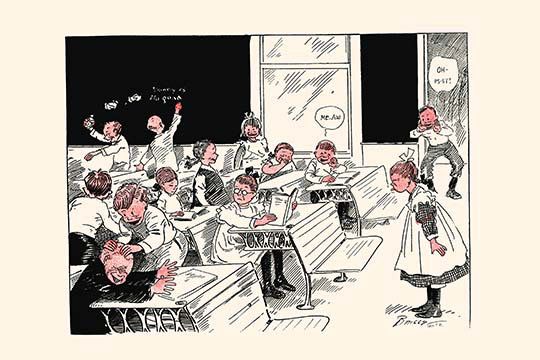 Impression d’art graphique « when teacher leaves room », H 20 po x l 30 po x P 1,5 po