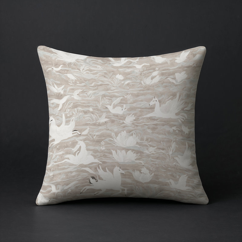 Coussin décoratif intérieur et extérieur Modern, Gris abstrait 118, Carré 16 po