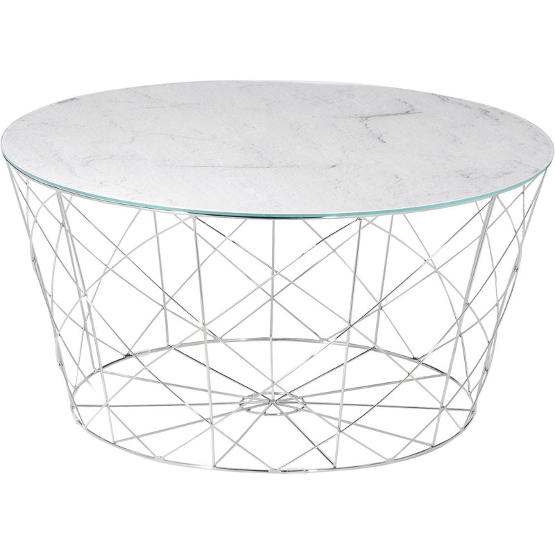 Frimunt Frame Coffee Table, Chrome, White
