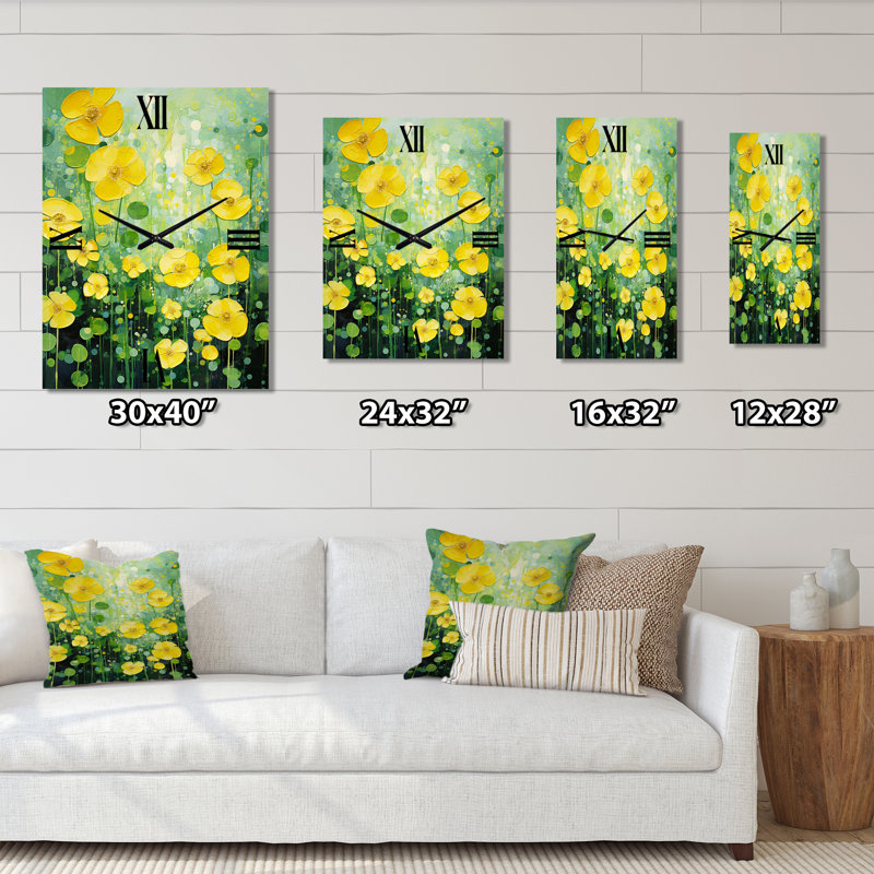 Horloge murale Buttercups Bliss Sunshine, Petit