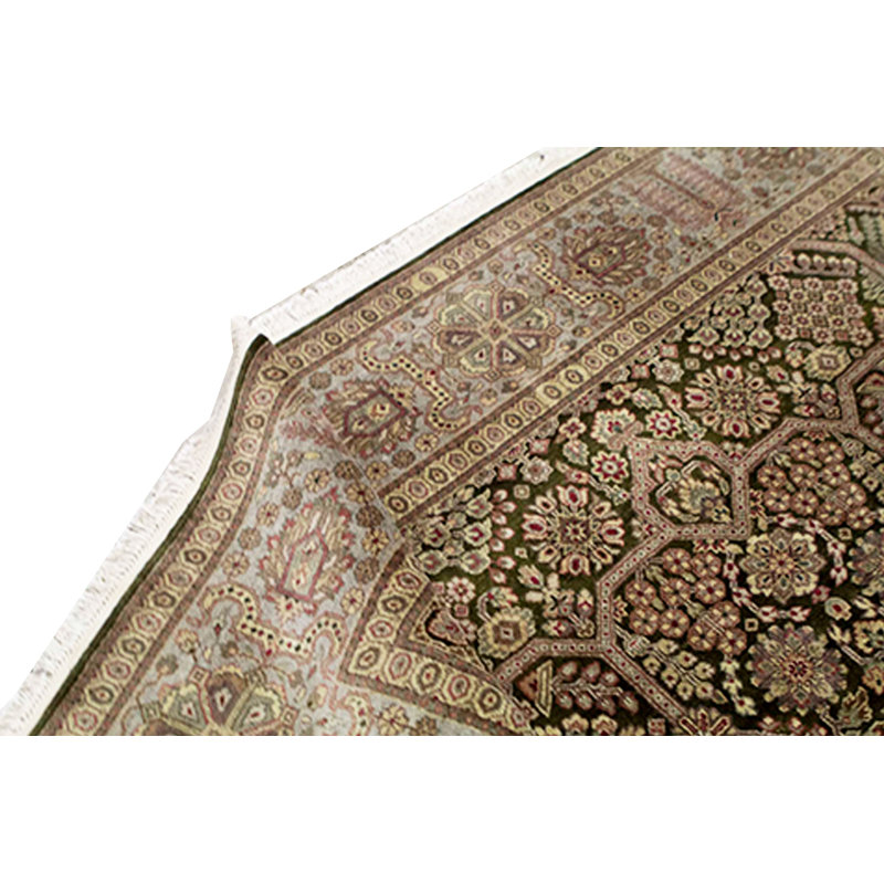 Wool Oriental Area Rug in Brown/Black/Blue