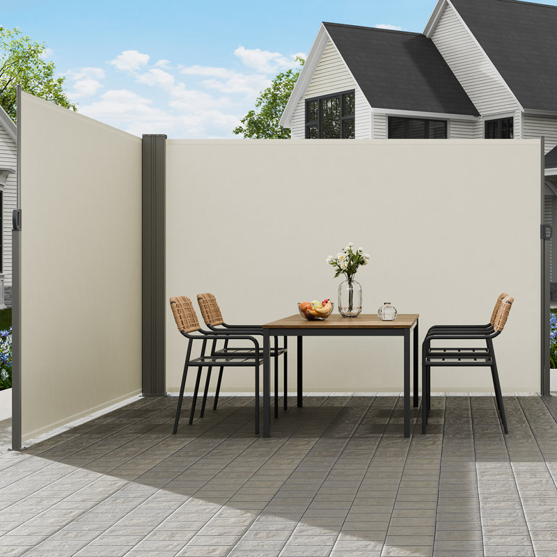 VEVOR Retractable Side Awning, 79''x 236'' Outdoor Privacy Screen, Beige