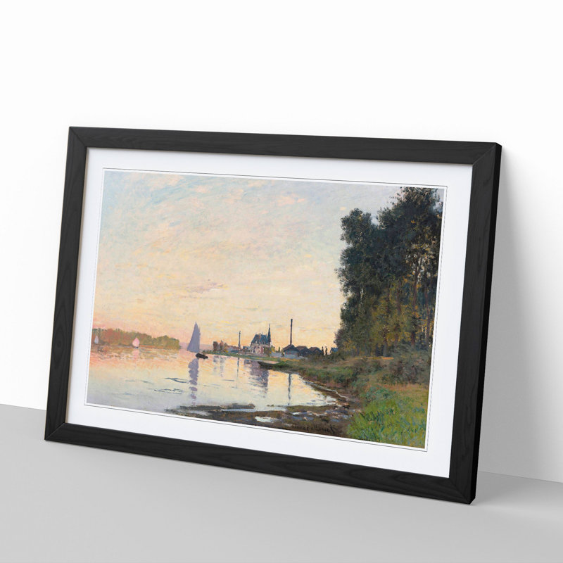 The Shore at Dusk by Claude Monet - Picture Frame Painting, Black Framed, 36cm H x 48cm W x 2cm D