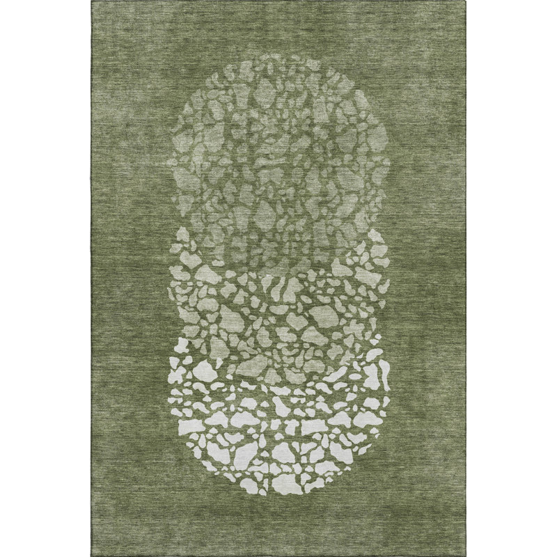 Premium Machine Washable Cerrito Olive Rug, Rectangle 8' x 10'