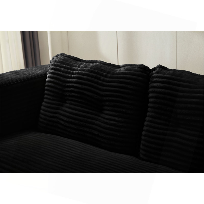 Canapé-lit modulaire multifonctionnel avec méridienne indépendante et couverture fonctionnelle, canapé en velours côtelé moelleux, canapé-lit convertible, lit de 80 po, canapé à assise profonde