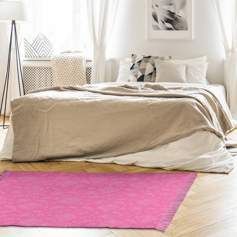 Rose pizza Tapis décoratif, non