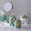 Emerald Check Glass/Stainless Steel/Brass/Steel Jar-755164614