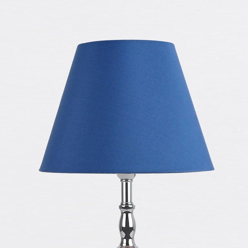 Lasley Metal Table Lamp, Polished Chrome, Blue