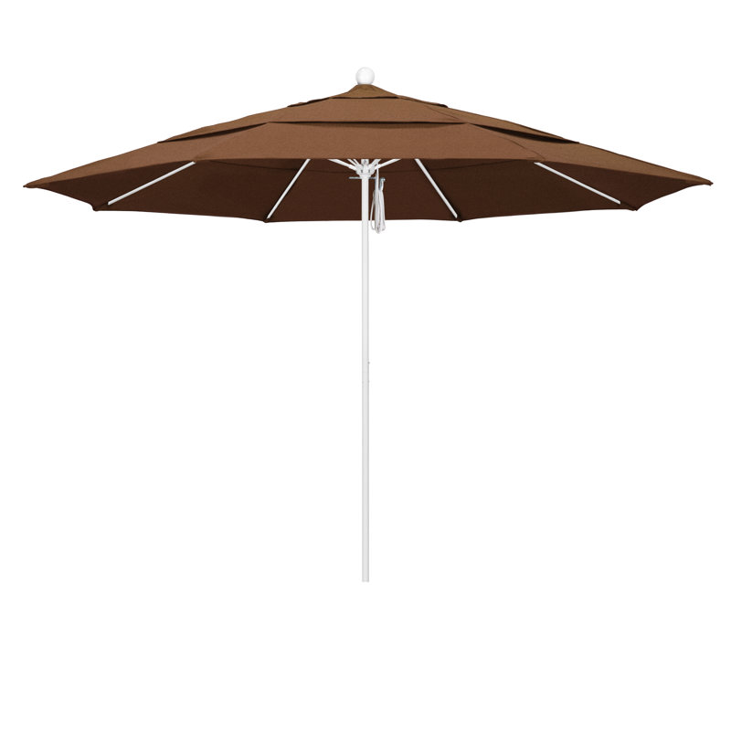 Parasol de marché 11 pi Silva, Sunbrella® teck bruyère, Pierre noire