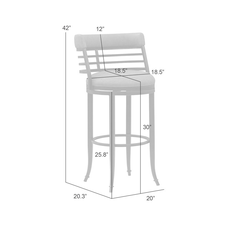 Tabouret de bar pivotant en similicuir Conover, Blanc, Tabouret de bar (siège d'une hauteur de 30 po)