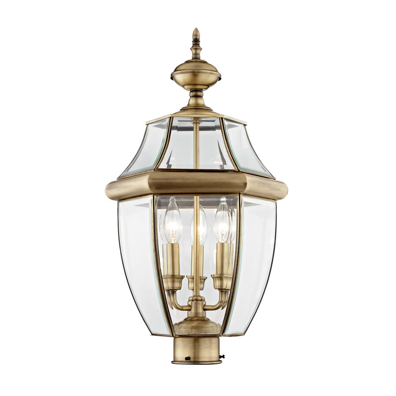 Tête de lanterne câblée 1 lumière Arelene, H 23,5 po x l 12,5 po x P 12,5 po, Laiton antique