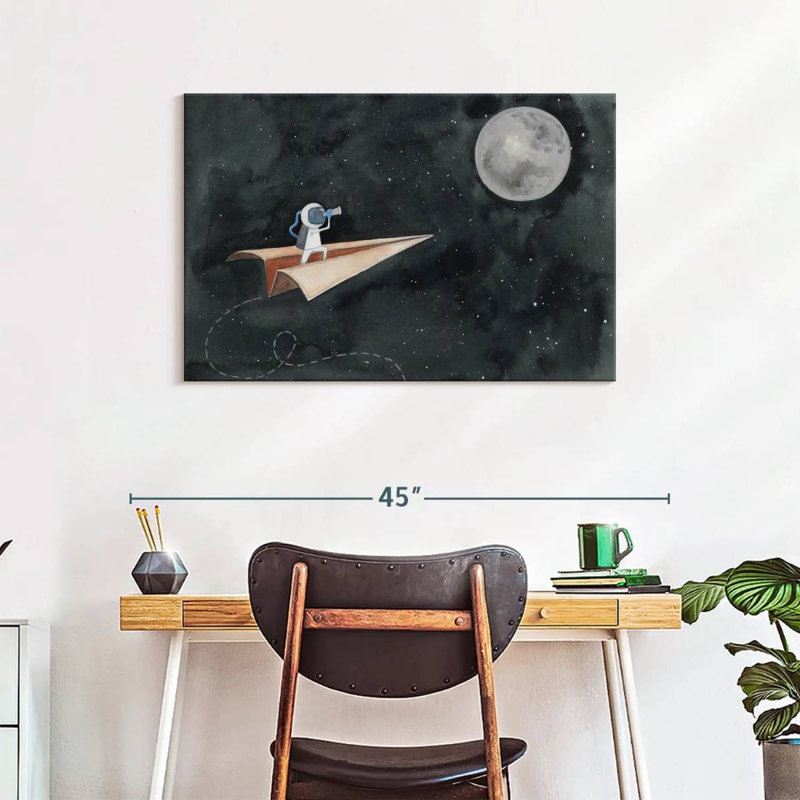 Avion en papier jusqu'à la lune, H 24 po x l 36 po