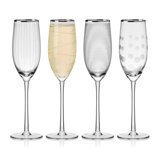 Cheers 20Th Anniversary Platinum Flutes  8-Oz, Set Of 4
