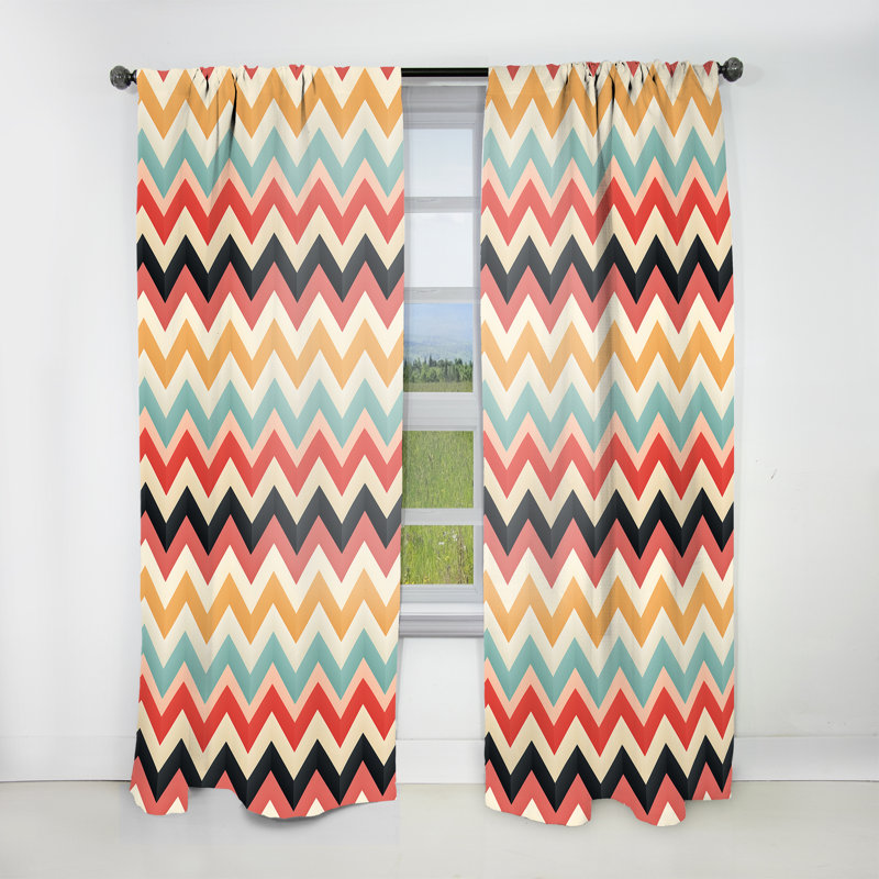 Motif à chevrons Modern Simplicity - Rideau à chevrons - Rideau à chevrons obscurcissant - 1 panneau, L 52 po x L 120 po