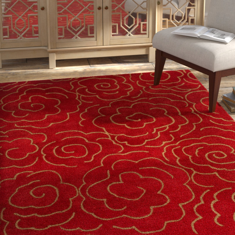 Soho Hand Tufted Wool And Viscose Floral Rug, Rectangle 6' x 9'