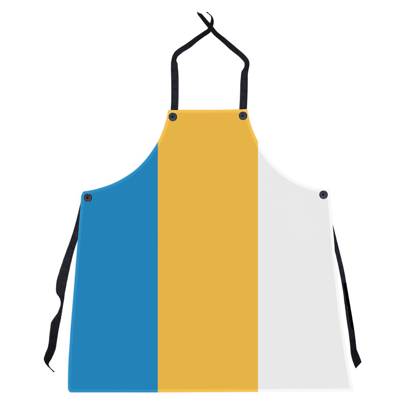 No Pattern Bib Apron, Basketball Blue/Yellow/White