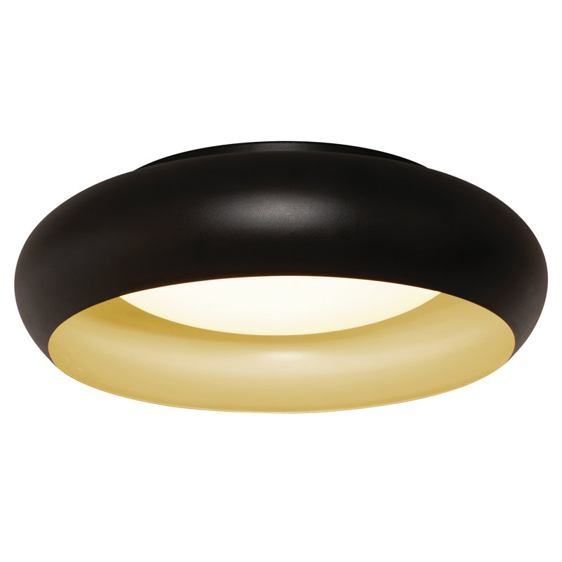 Plafonnier encastré à DEL 19 po Kayce - Finition blanche, Noir / or, Noir / or, H 4,7 po x l 19 po x P 4,7 po
