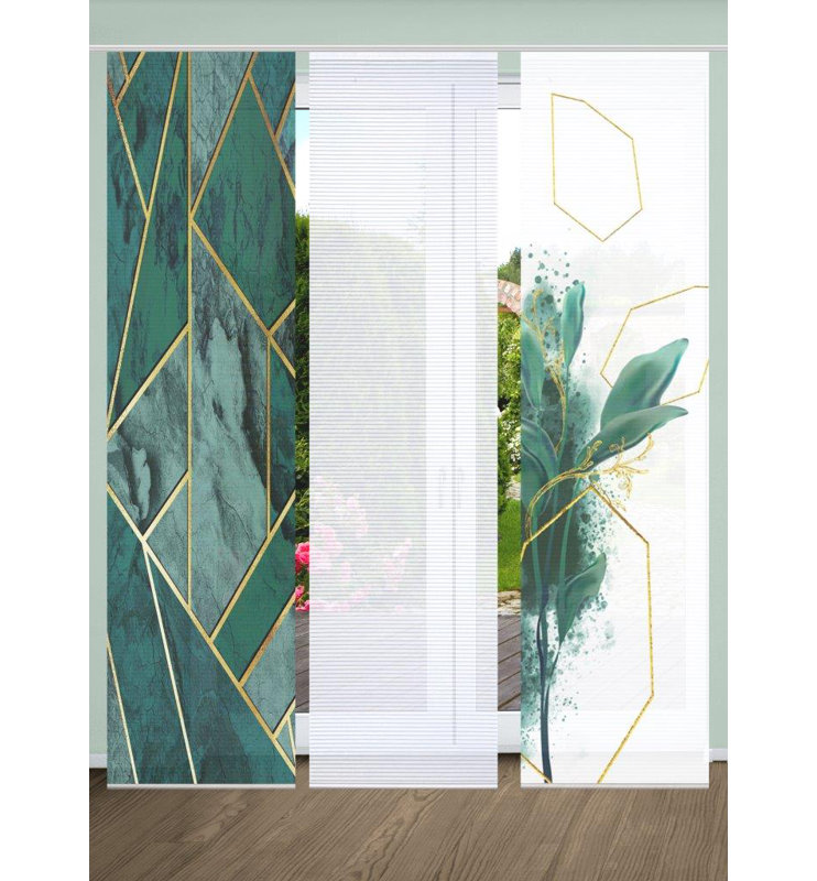Semi Sheer Sliding Panel, Green