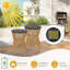 Ensemble de 2 tables d'appoint rondes pour l'extérieur avec lumière à intensité variable - tables de bout en rotin de plastique pour patio, porche, balcon, bord de piscine et pour l'intérieur / extérieur