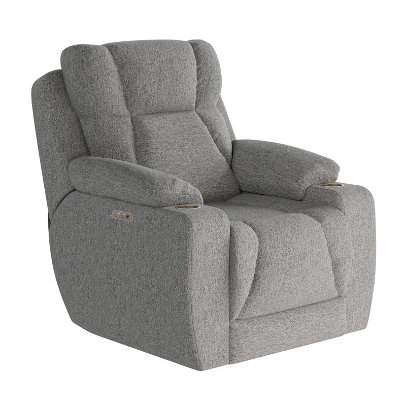Fauteuil inclinable près du mur pour homme, Argent argent, Mélange de polyester