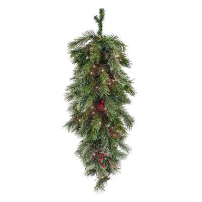 The Holiday Aisle® 36" Glistening Pine Teardrop with LED Lights