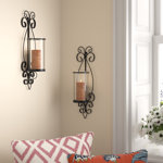 18" H Iron and Glass Outdoor Safe Wall Sconce