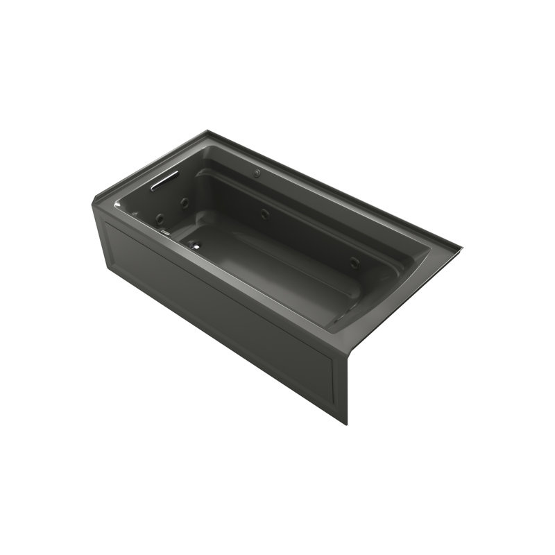 Archer 72-in X 36-in Integral Apron Whirlpool, Thunder Gray, Left