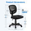 Height Adjustable Office Chair Swivel Computer Chair Ergonomic Mid-back Armless Mesh Desk Chair Padded Seat Cushion For Office-274562106