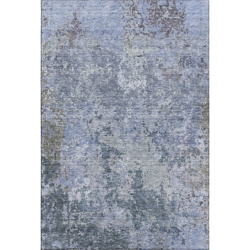 Tapis moderne de qualité supérieure lavable à la machine Gurubaksh AMF1162, Rectangle 10 pi x 14 pi