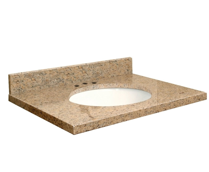 Dessus de salle de bain simple 43 po meuble-lavabo, Blanc, Vert Uba, Décalé de 8 po