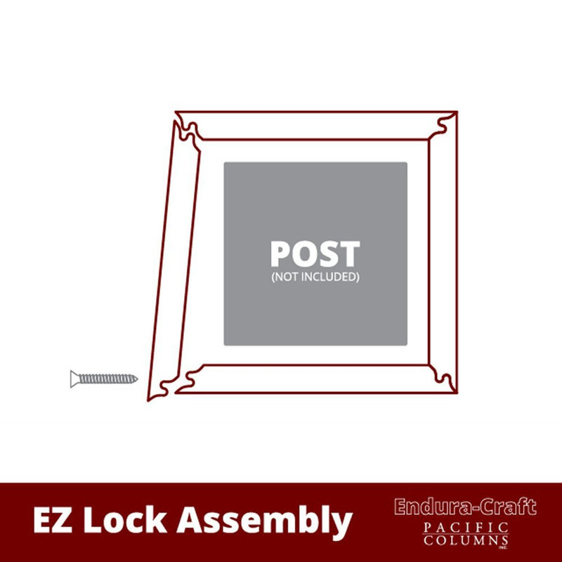 Ensemble de colonne carrée classique en PVC lisse lisse et standard Craftsman, H 120 po x l 23,63 po