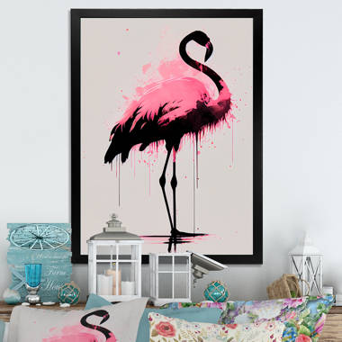 Flamingo On Beach With Starfish Flamingo Prints Flamingo Wall Decor Beach  Theme Bathroom Decor Wildlife Print Pink Flamingo Bird Exotic Beach Poster