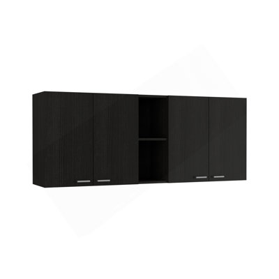 Armoire murale Ontario, double porte, finition wengé noir