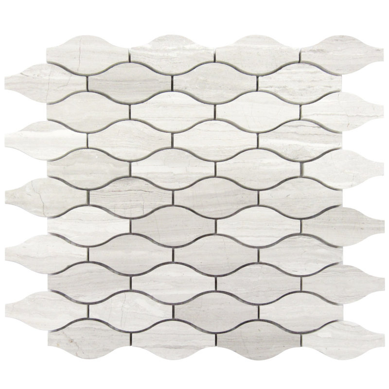 Wave 2" x 3" Wood Mosaic Tile
