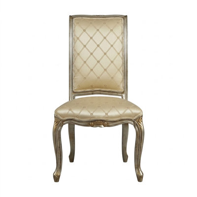 Chaise d'appoint en tissu d'ameublement de couleur dorée Pays-Bas